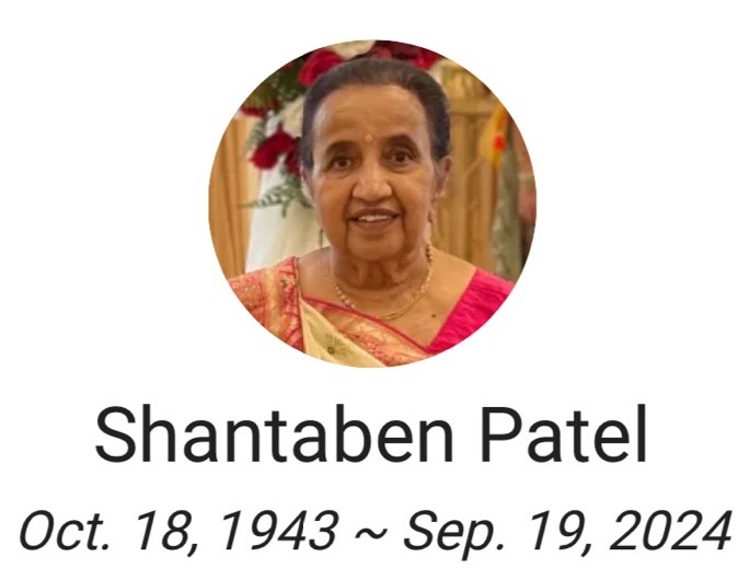 Sad Demise of Shantaben A Patel